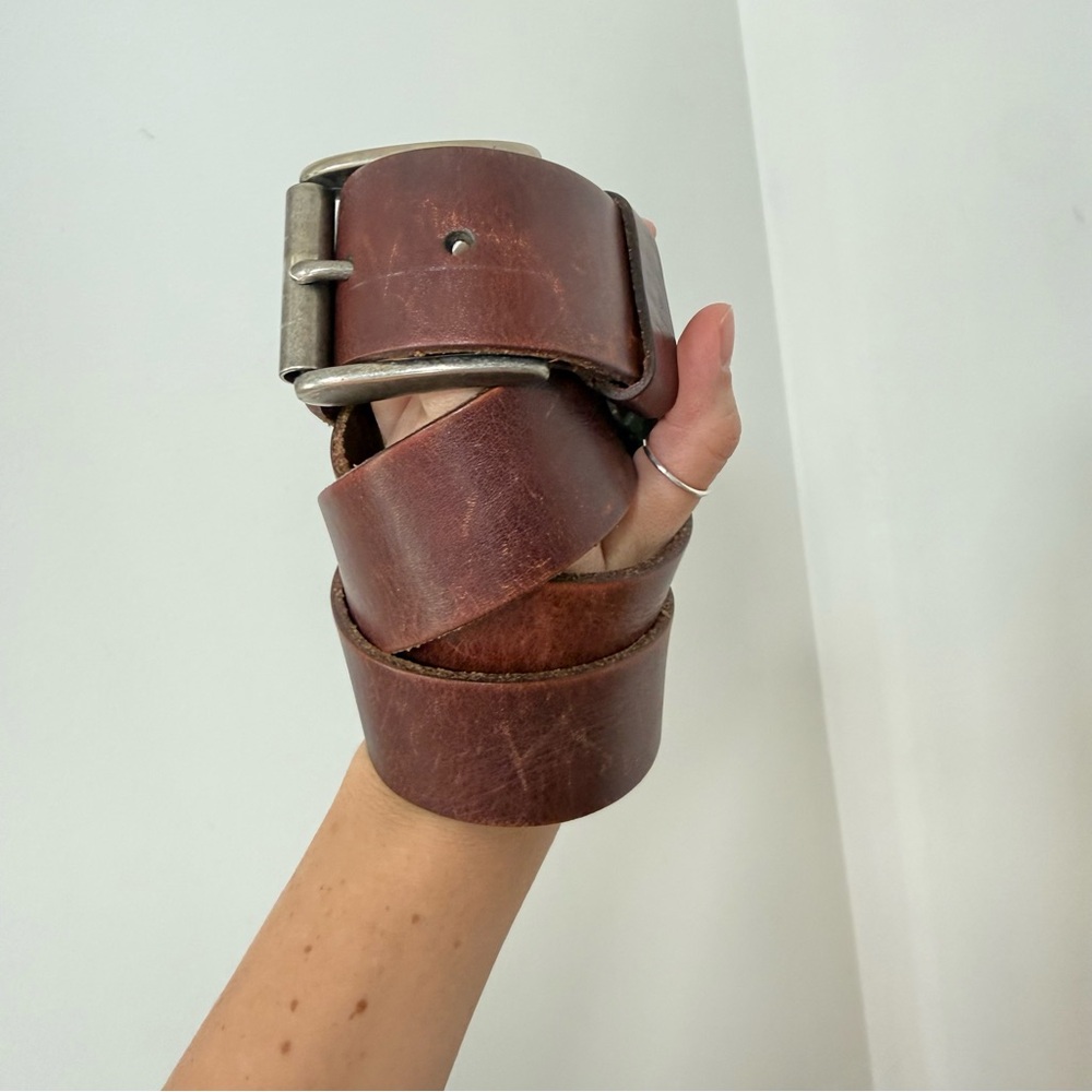 Fossil Brown Leather Belt Simple Classic Men's